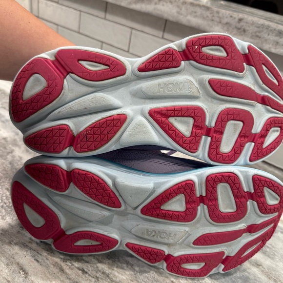 Hoka Bondi 8 Lavender Teal and White Athletic Shoes Walking and Running Shoes - Picture 10 of 10